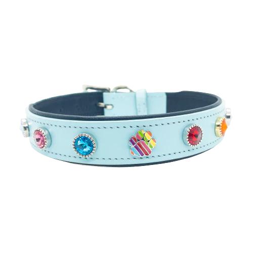 Pride Charm Leather Dog Collar